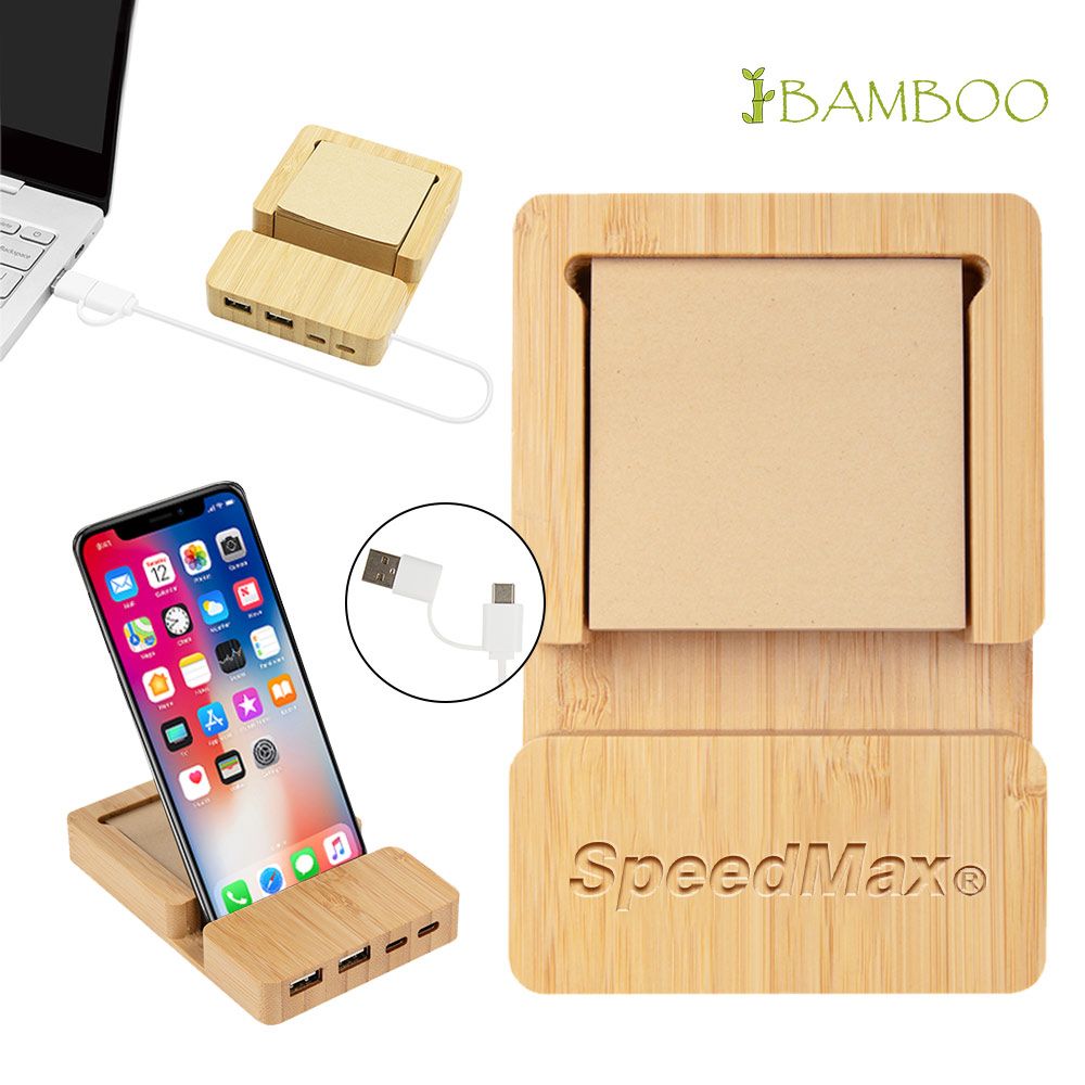 3 in 1 Bamboo Phone Holder