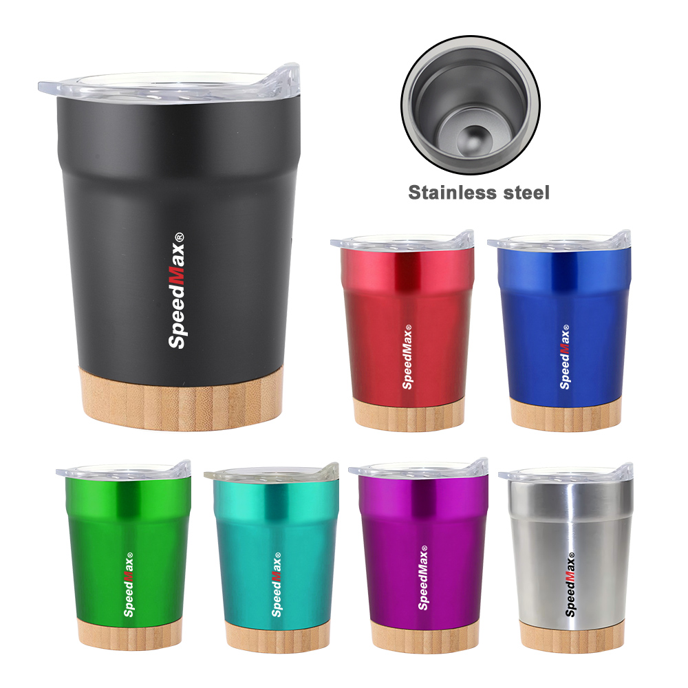 12oz.Stainless Steel Insulated Tumbler W/ Bamboo Base