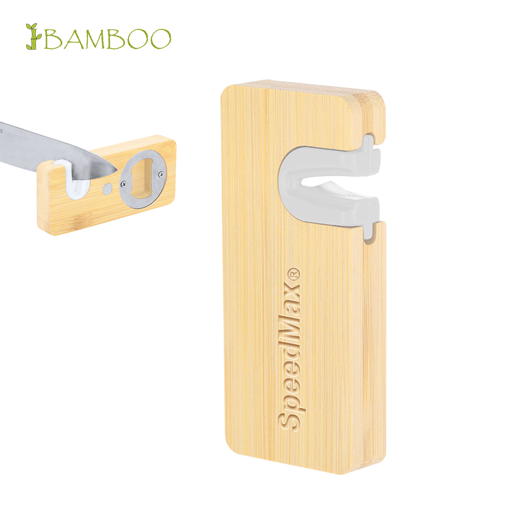 Bamboo Bottle Opener With Sharpener